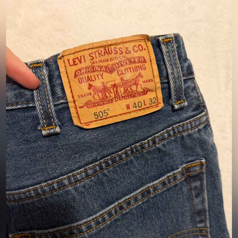 Vintage Y2K Levis 505 Jeans Regular Fit Mens Fits 36 x 30 Blue Heavy Denim 2000s - Picture 6 of 11